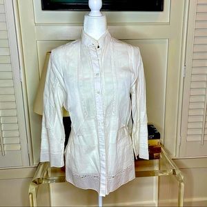 🎥 Roberto Cavalli white lace trimmed cotton tunic